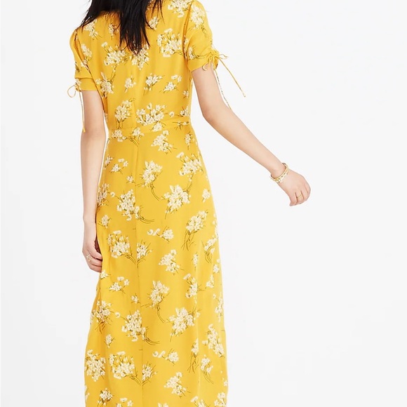 Madewell Silk Maxi Wrap Dress in Butterfly Garden, size 00 - Picture 3 of 13